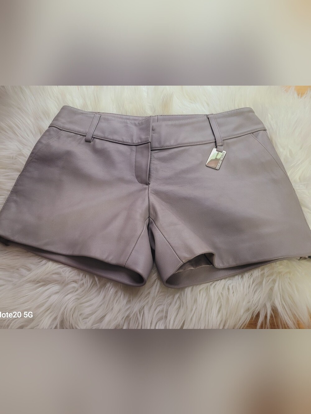 Thomas Wylde Women’s Leather Shorts in Taupe sz M
